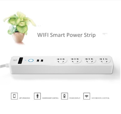 Bộ khuyếch đại công suất 10A Smart WiFi Power Strip 4 với hai cổng sạc USB