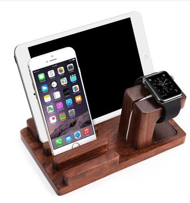 3 trong 1 Bamboo Wood Charging Holder Cradle Đứng cho iWatch iPhone iPad, Apple Tầm nhìn Stand Charging Wood Station