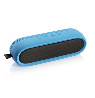 Màu xanh dương Oval không dây Mini Bluetooth Loa Single Sounds Channel Với Silicone Cover