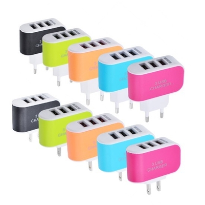 Cạc điện thoại di động Universal CE EU / US với đèn 3 cổng Led