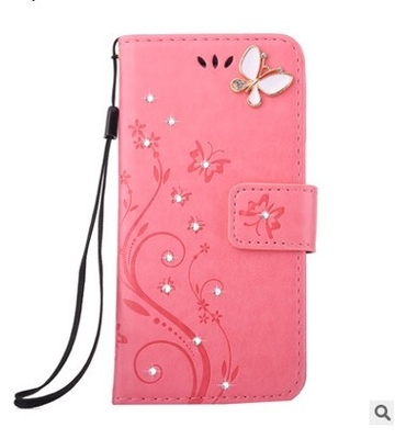 IPHONE6S PU da bướm hoa kim cương hộp điện thoại cho iPhone 8