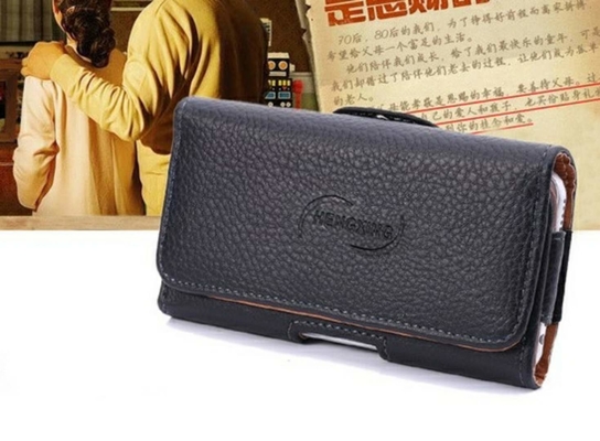 iPhone vỏ sò treo eo trường hợp da người đàn ông cũ túi điện thoại phổ quát treo eo da trường hợp